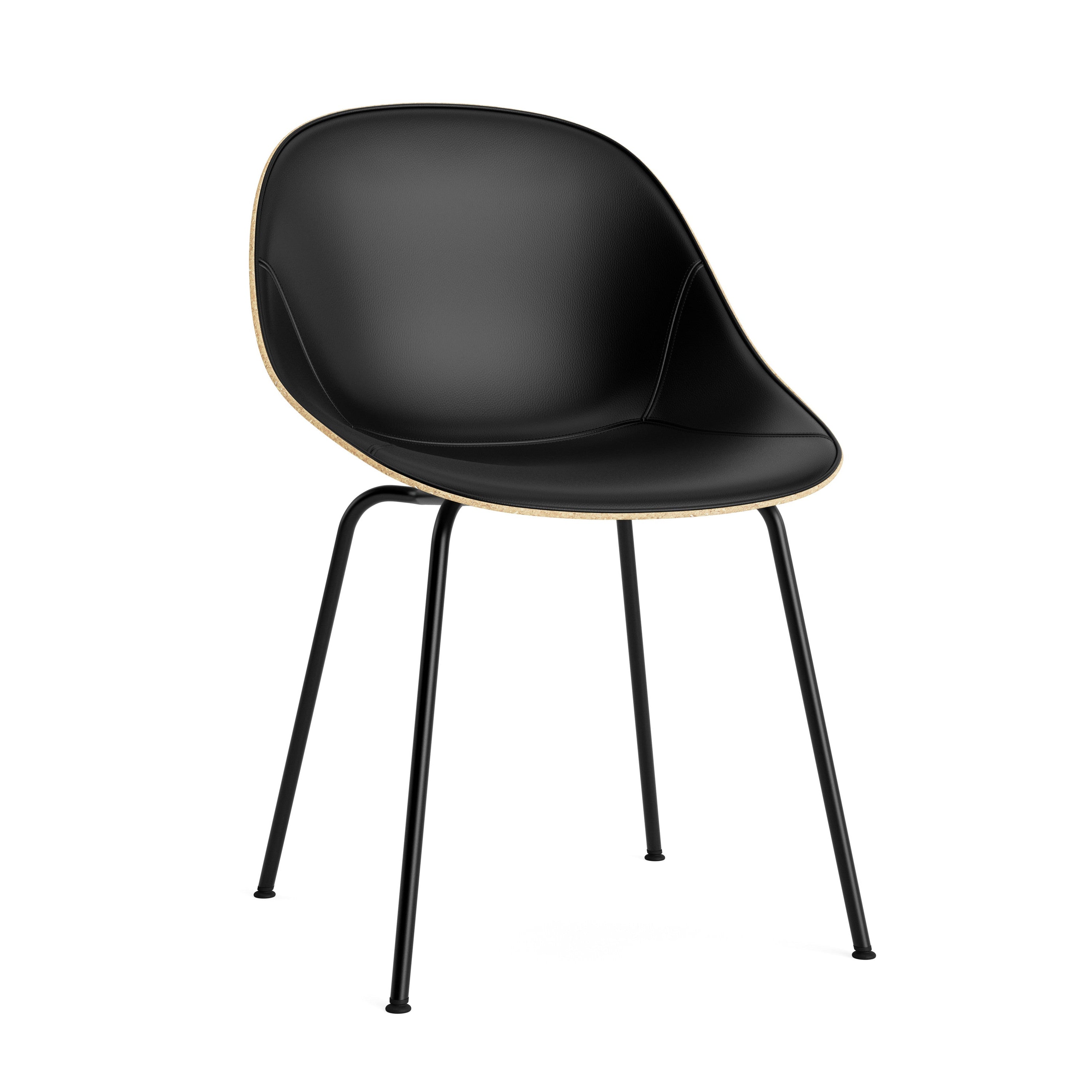 Upholstered chair beige mat with a black base