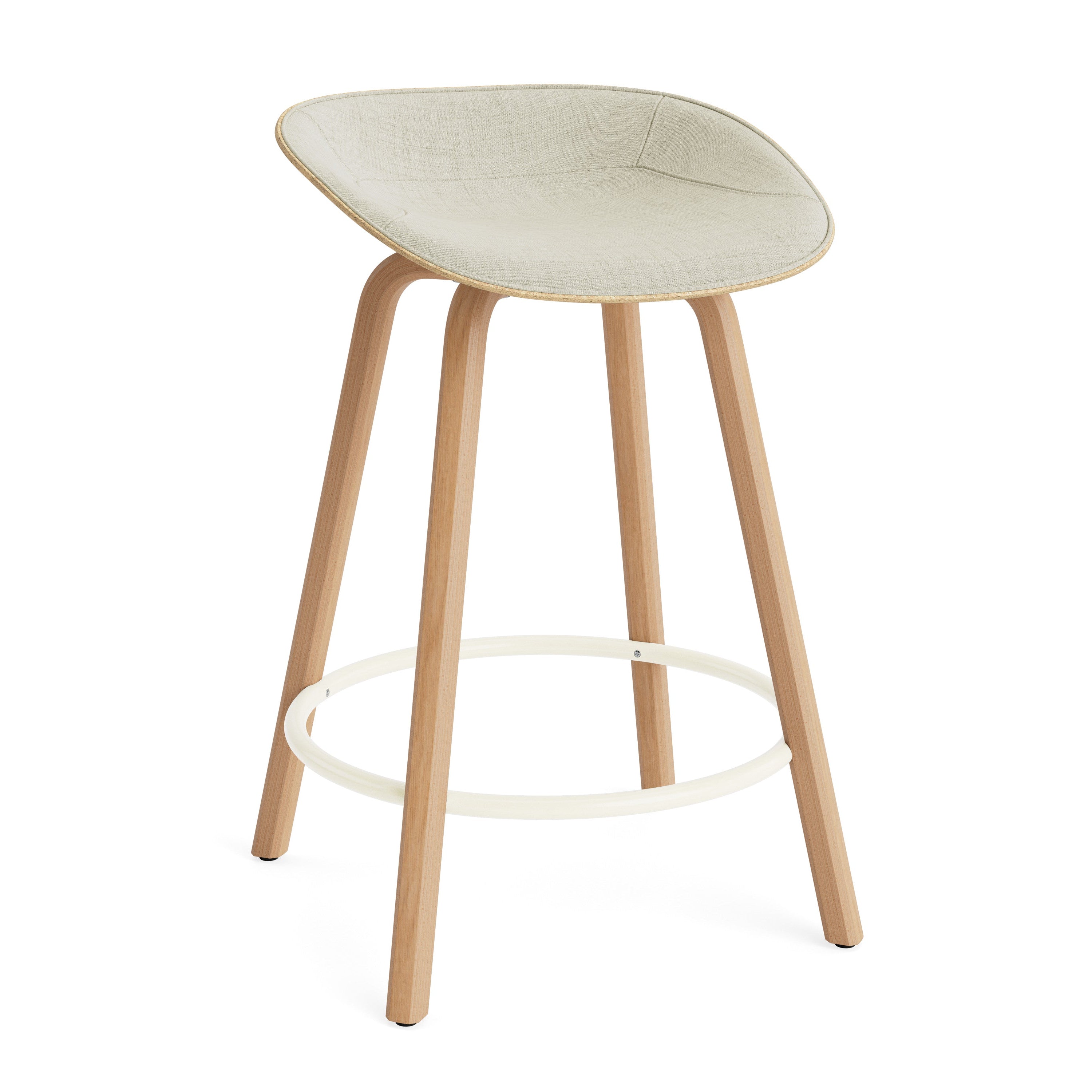 Upholstered beige matrix chair with a beech base