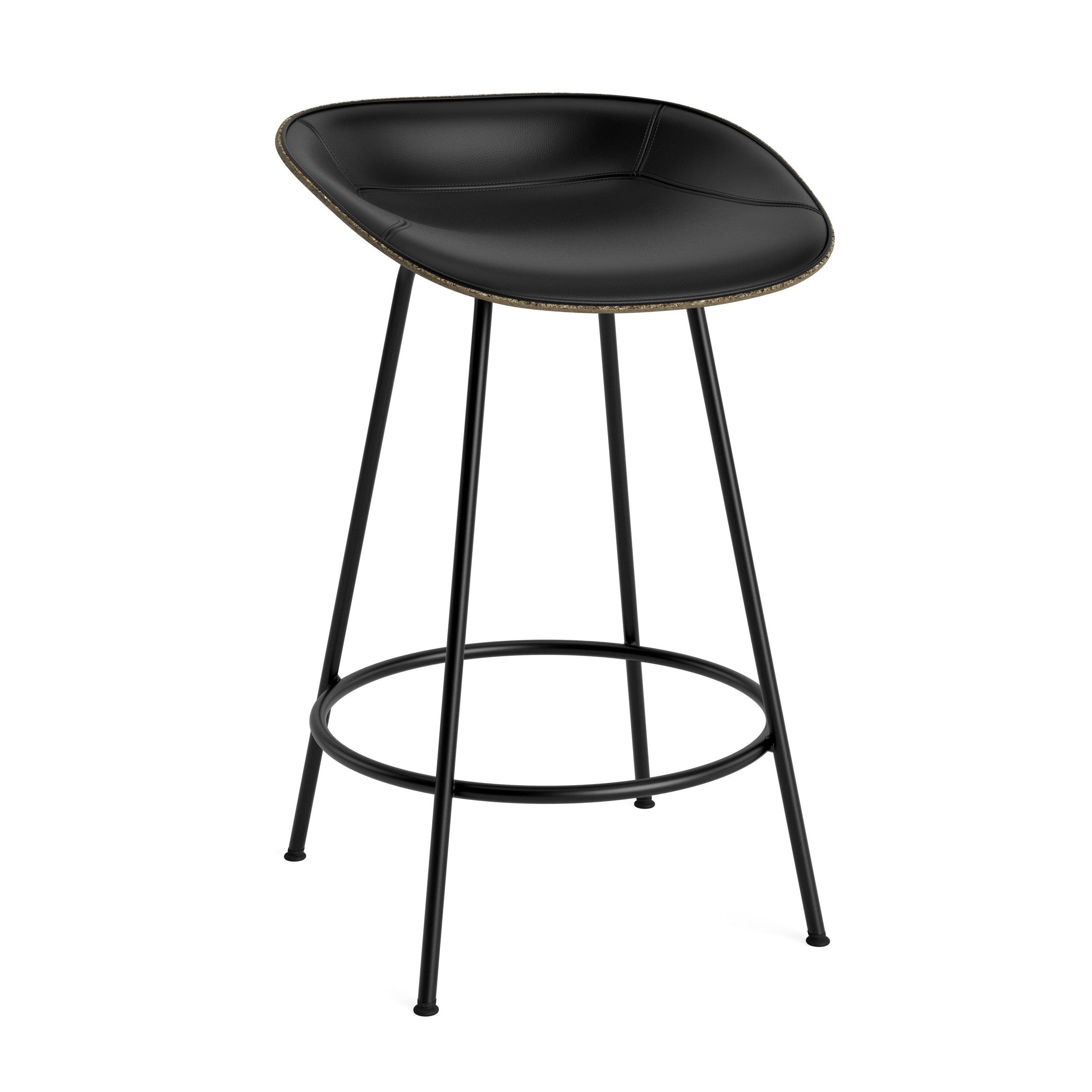 Upholstered green rods with a black base