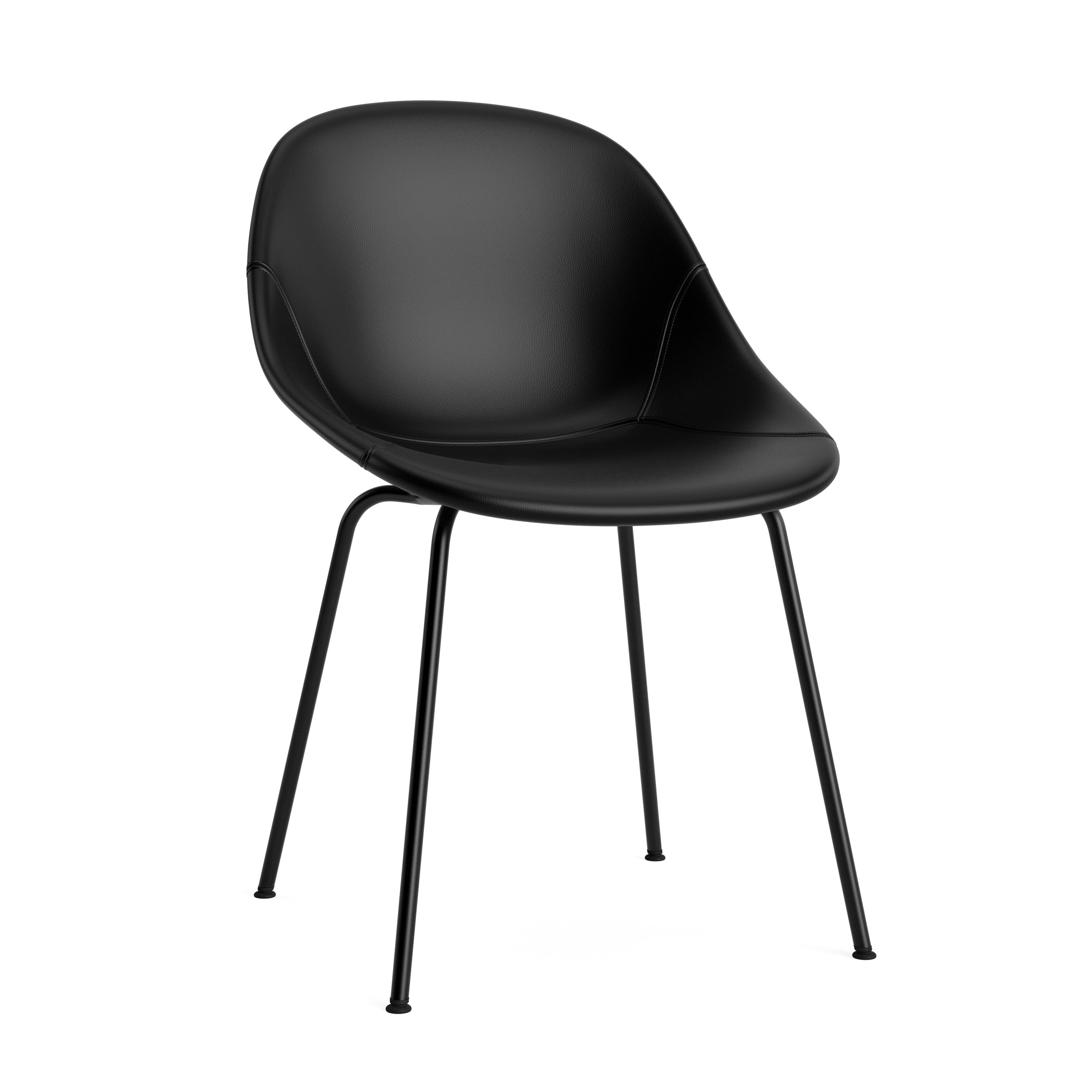 A chair upholstered mats with a black base