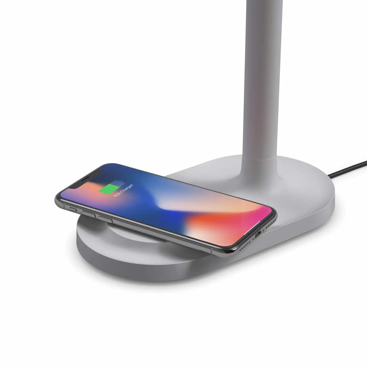 EMENDO gray table lamp with wireless charger