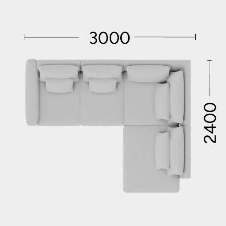 Modularer rechter Ecksofa NOOR personalisierbar