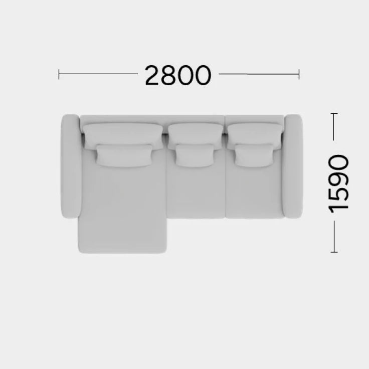 Left-sided modular corner sofa NOOR customizable