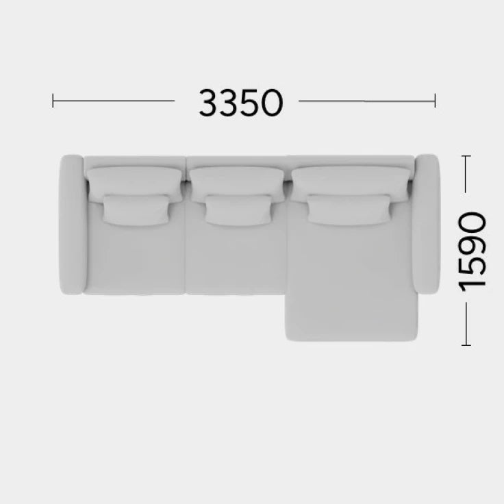 Modularer rechter Ecksofa NOOR personalisierbar