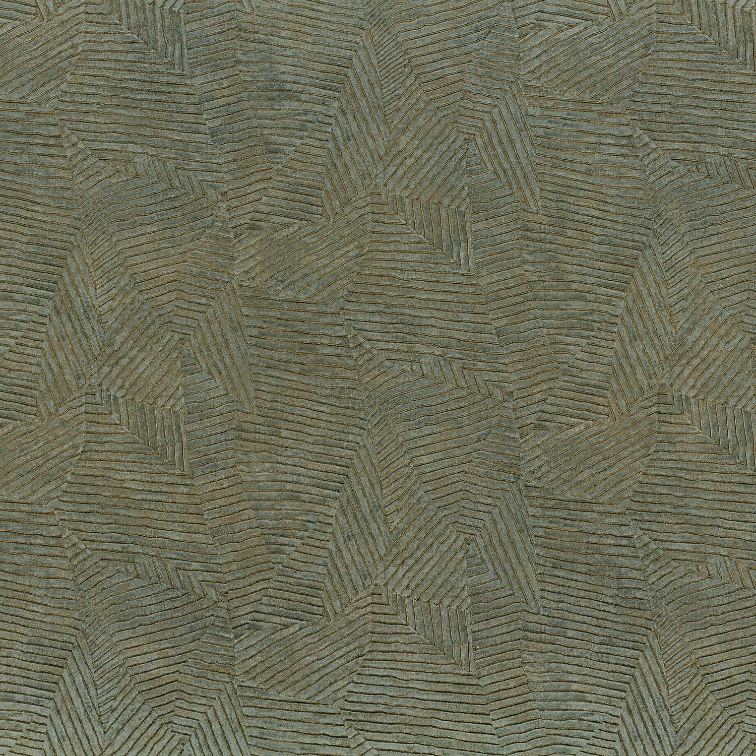 Structural wallpaper imitating bamboo leaves SOROA - GREEN