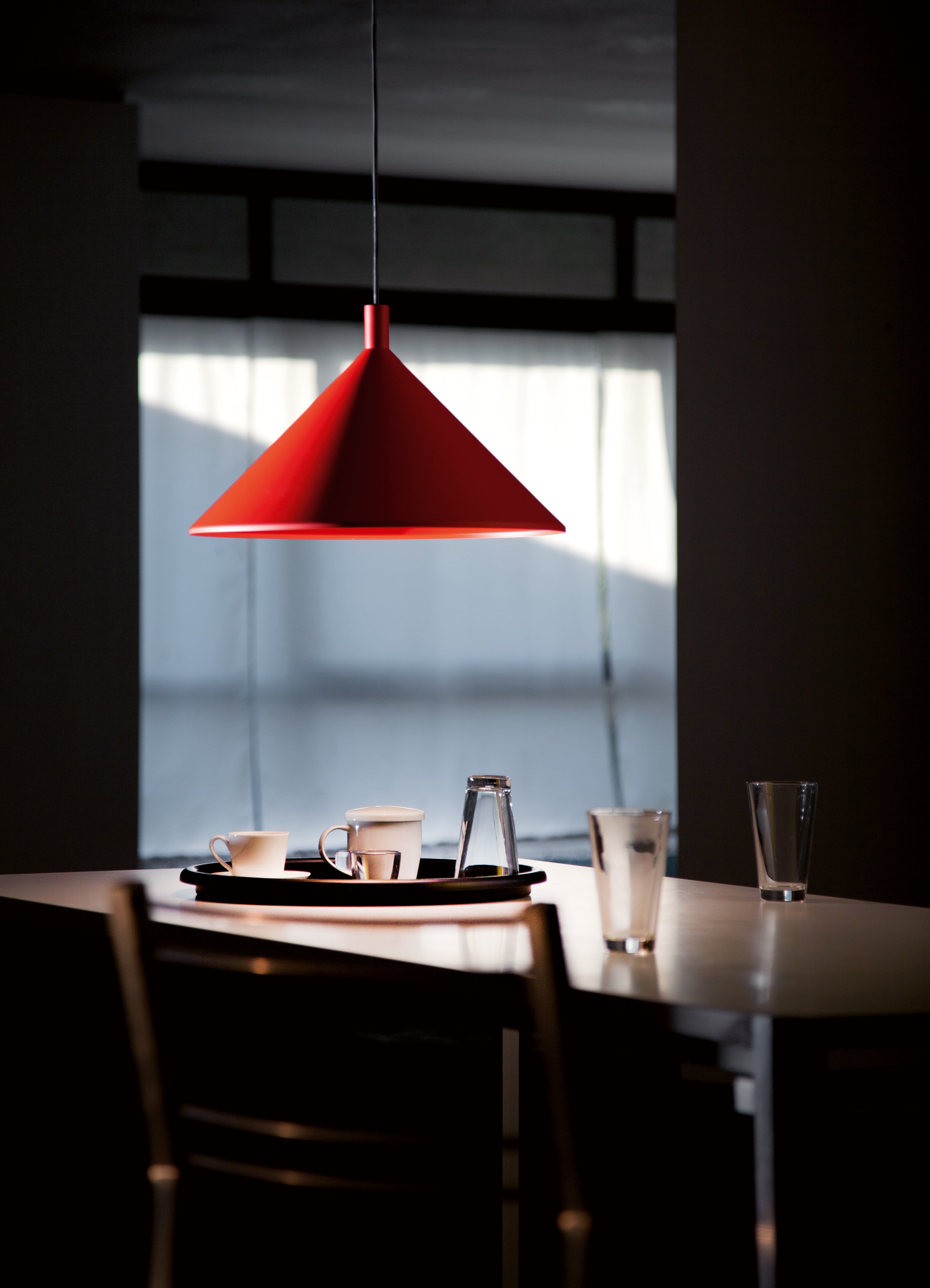 CONO pendant lamp in glossy red