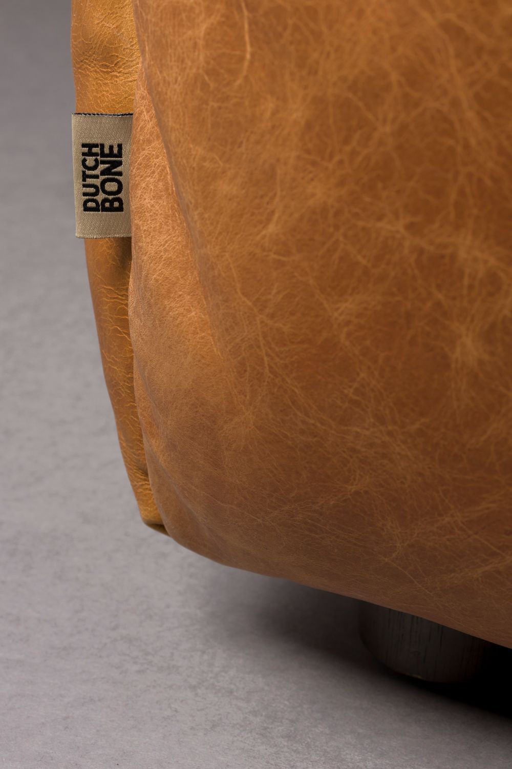 Modulares Sofa HACKMAN - rechte Endelement aus cognacfarbenem Leder