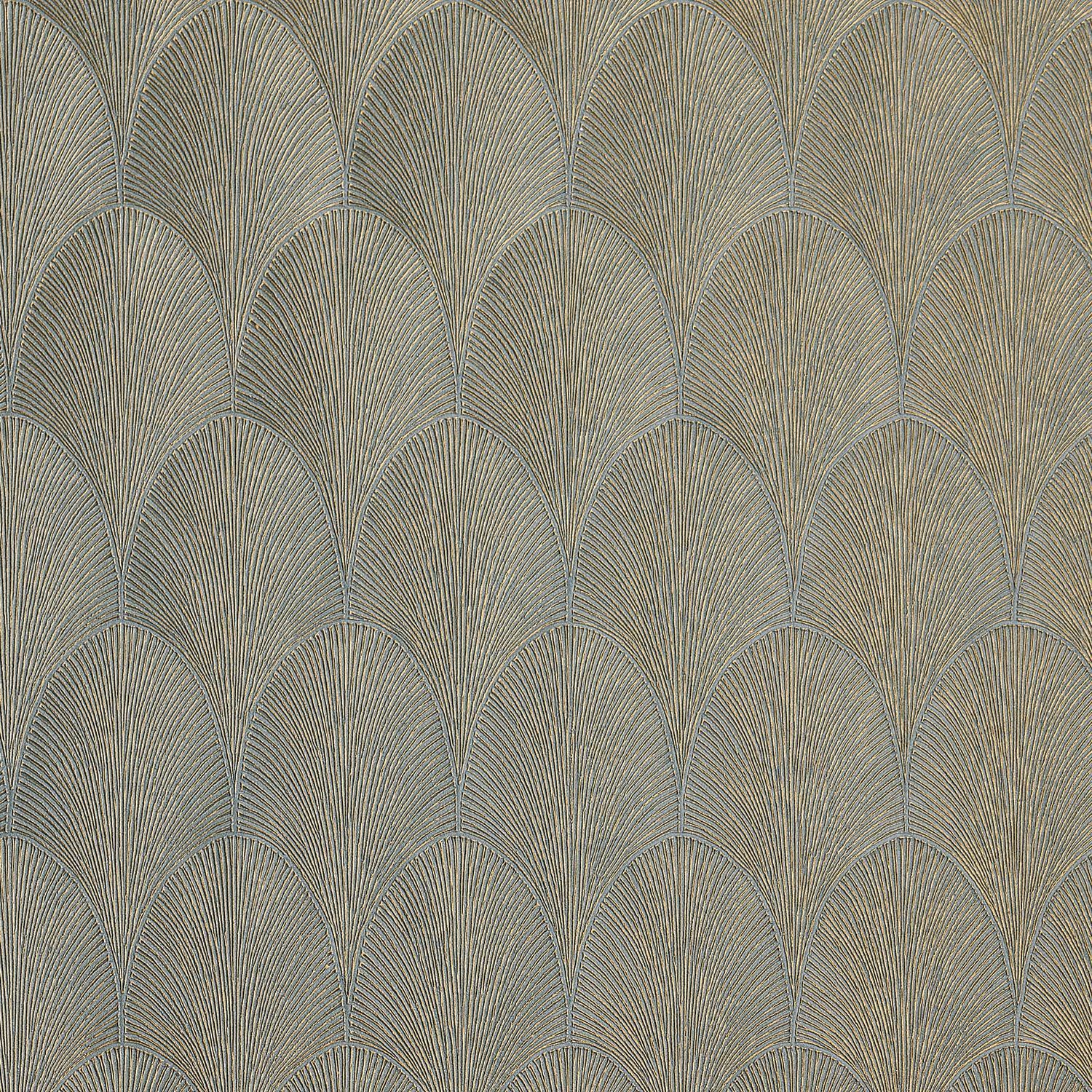 Metallic wallpaper with geometric pattern TOURMALINE - VERT DE GRIS gray-green