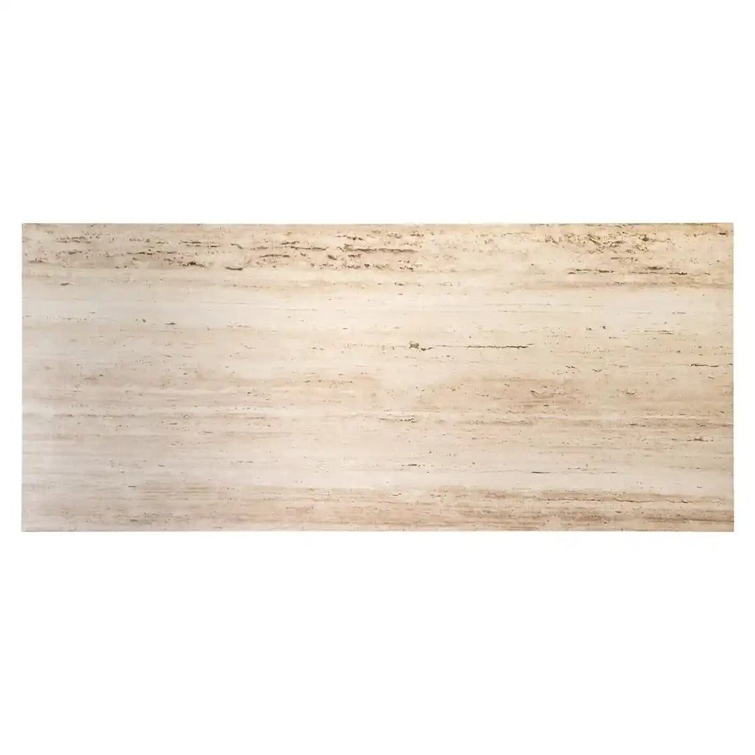 AVALON rectangular table travertine with a brown base