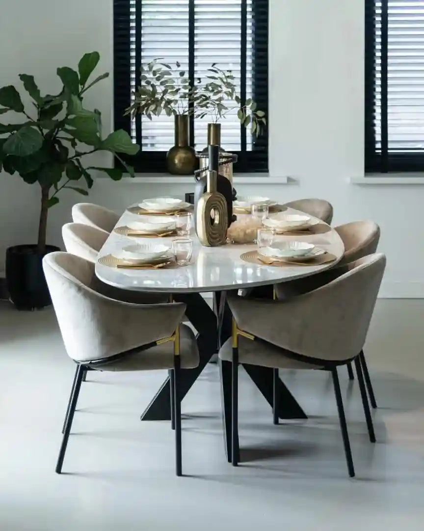 TROCADERO Table Black Marble with Black Base