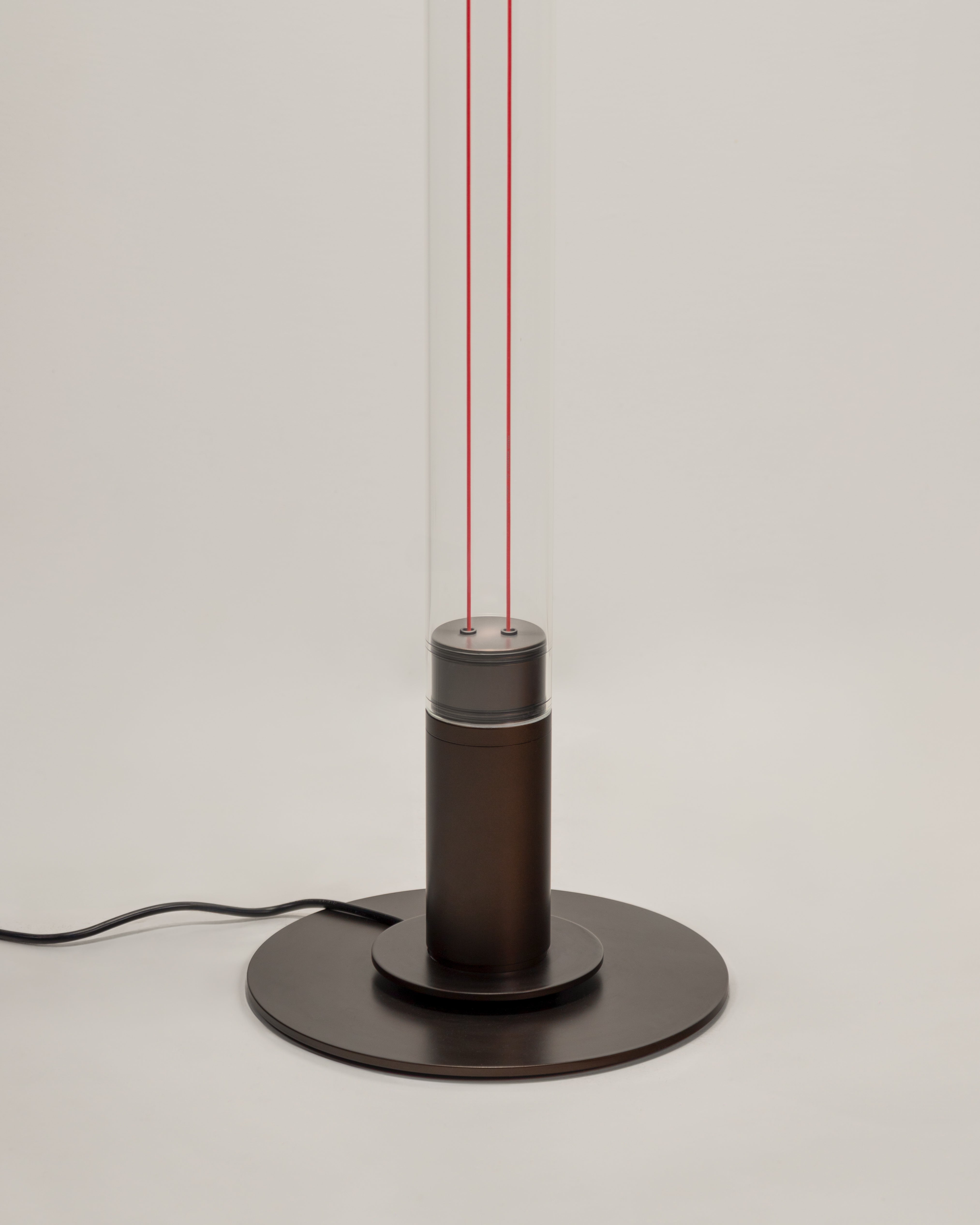DIA Floor Lamp in Transparent with Matte Brown Accents