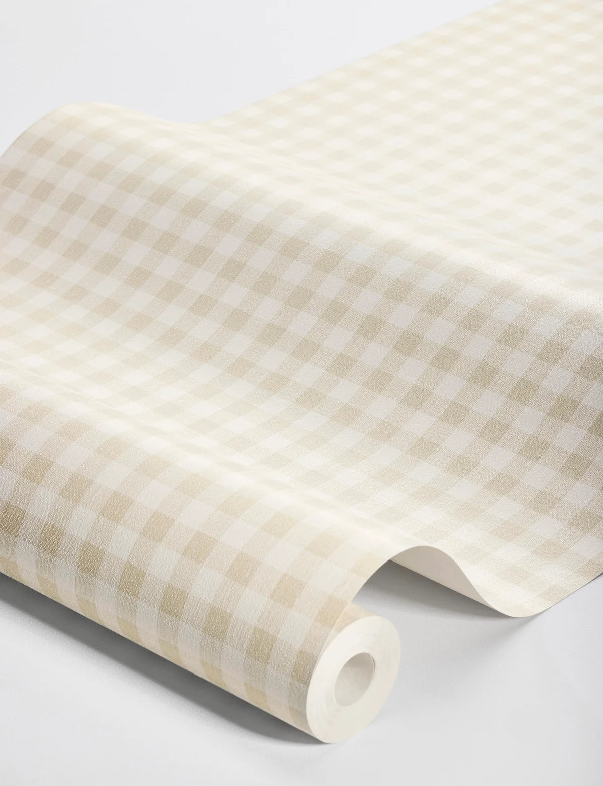 Structural wallpaper imitating linen in a checkered pattern PICNIC CHECK beige