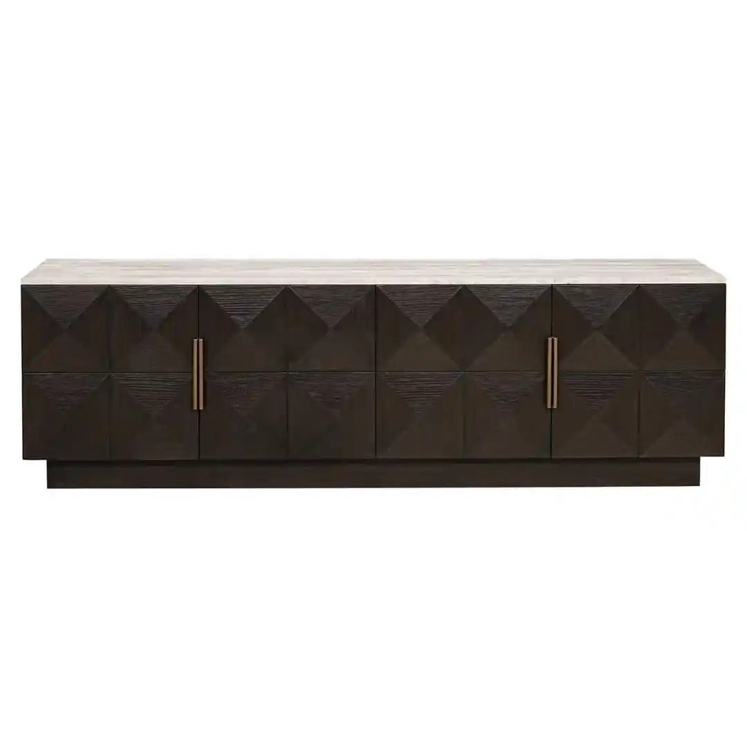 RTV-Sideboard CLAREMONT braun mit beigem Tischplatte