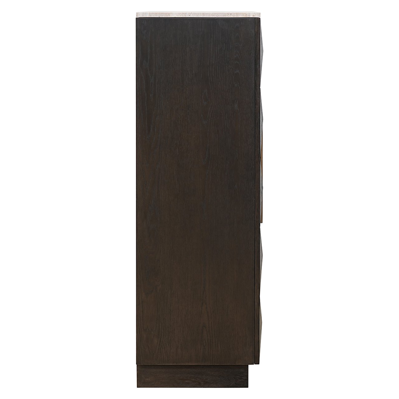 High Chest of Drawers CLAREMONT brown with beige stone