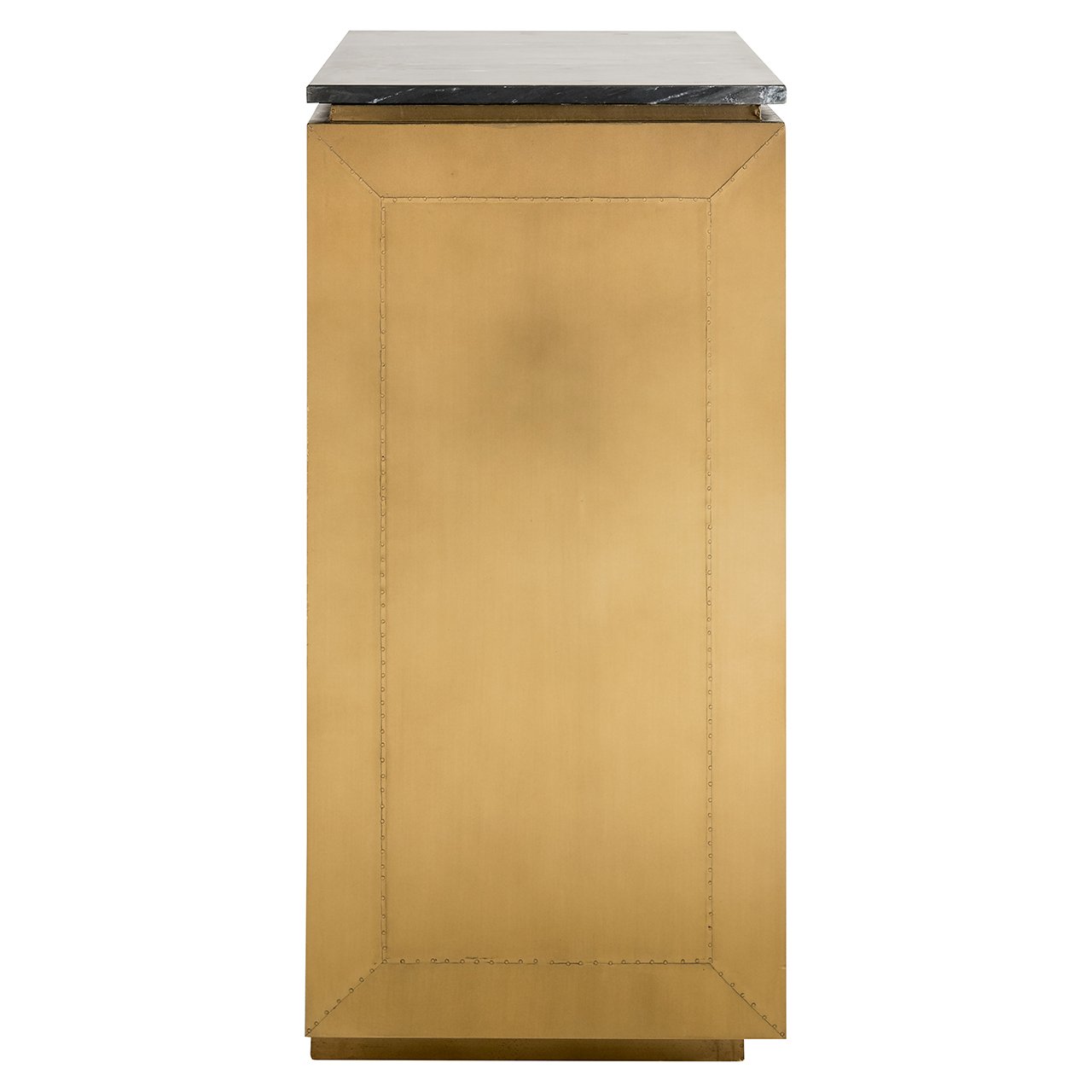 Vitrine FINSBURY antikgold mit schwarzem Marmor