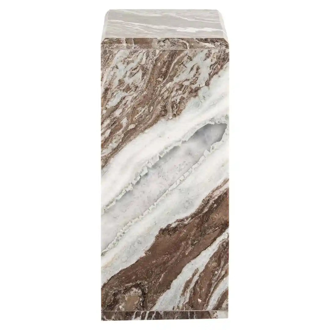TOVEK Side Table Brown Marble