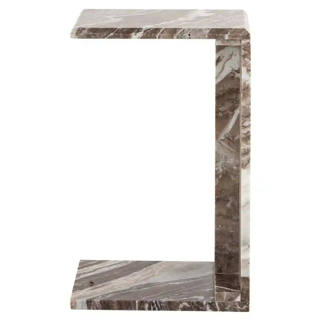 TOVEK Side Table Brown Marble
