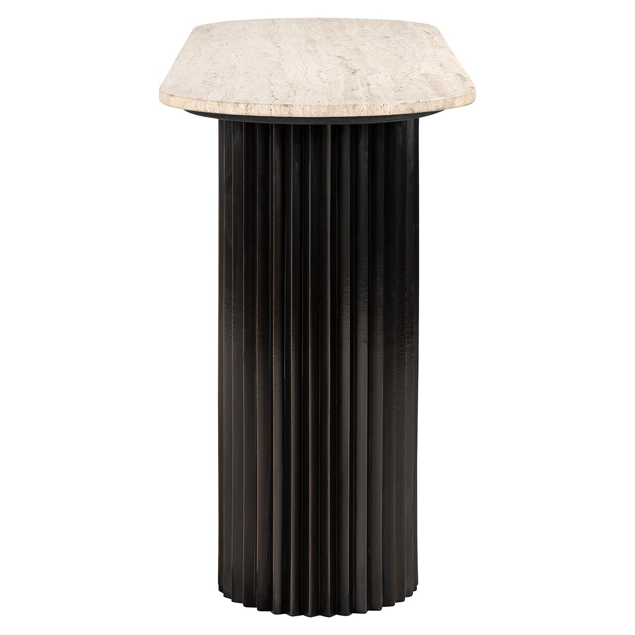 HAMPTON console black with travertine top