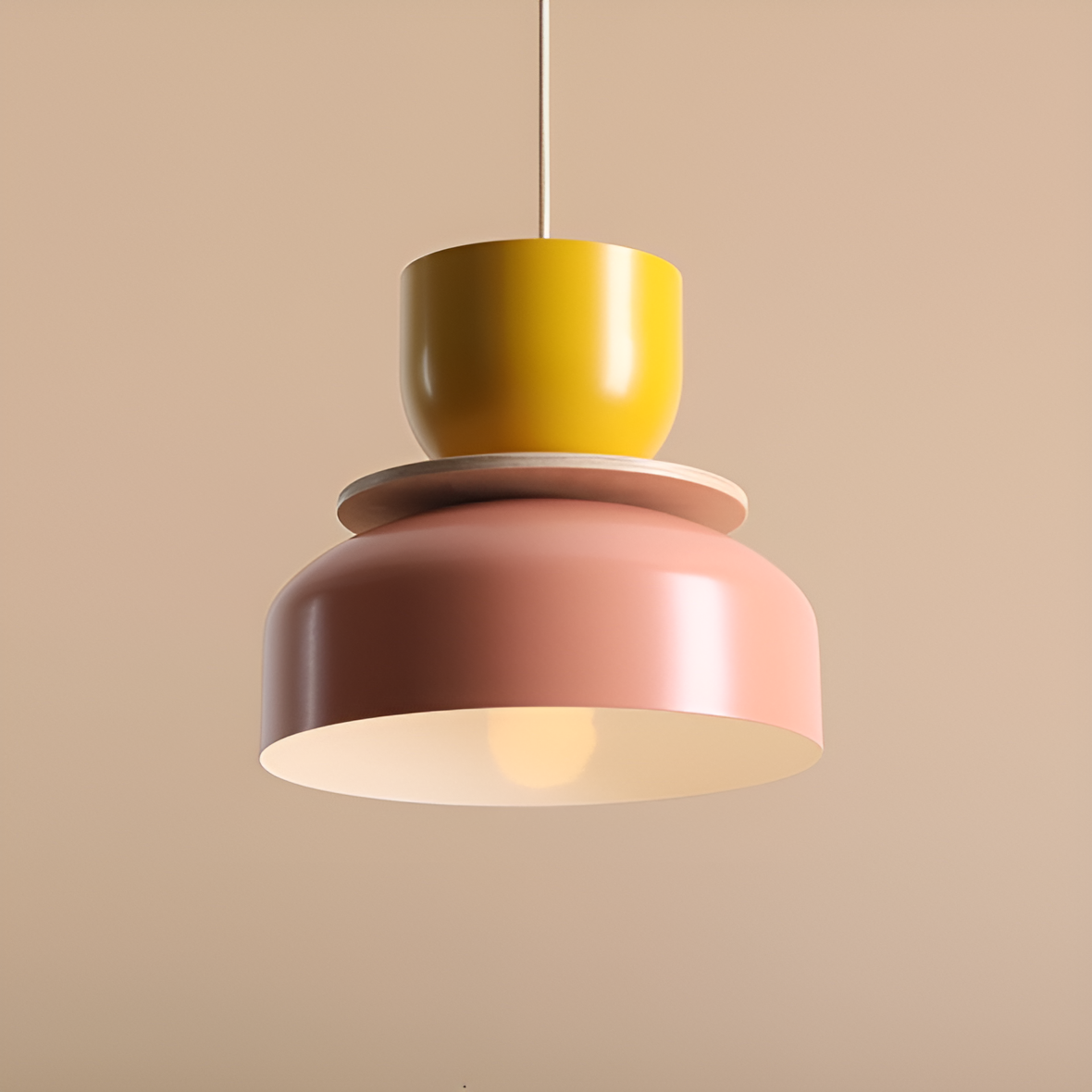 Lampa wisząca UTO żółty z koralowym