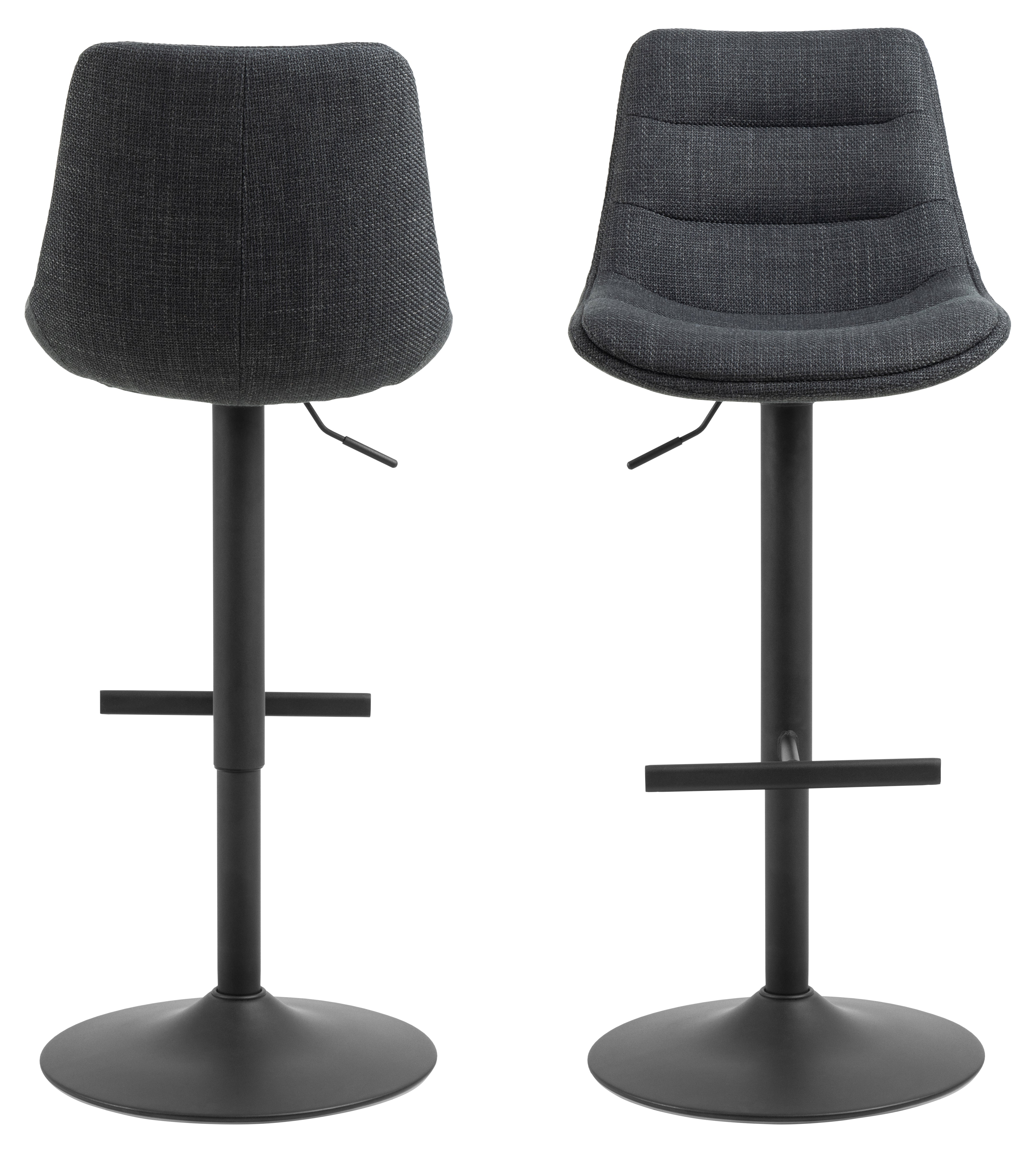 A set of adisa bar chairs with a black base