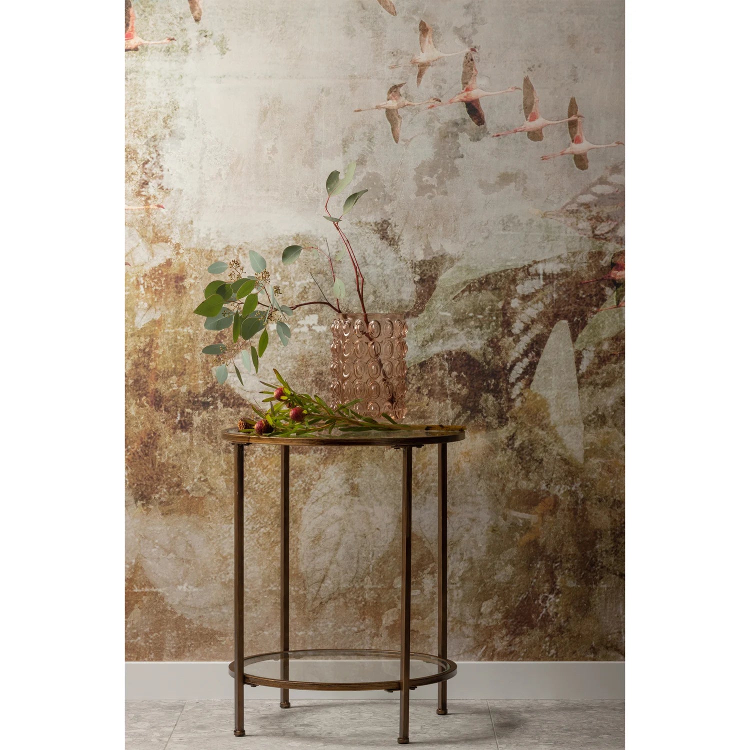 Goddess side table ancient brass