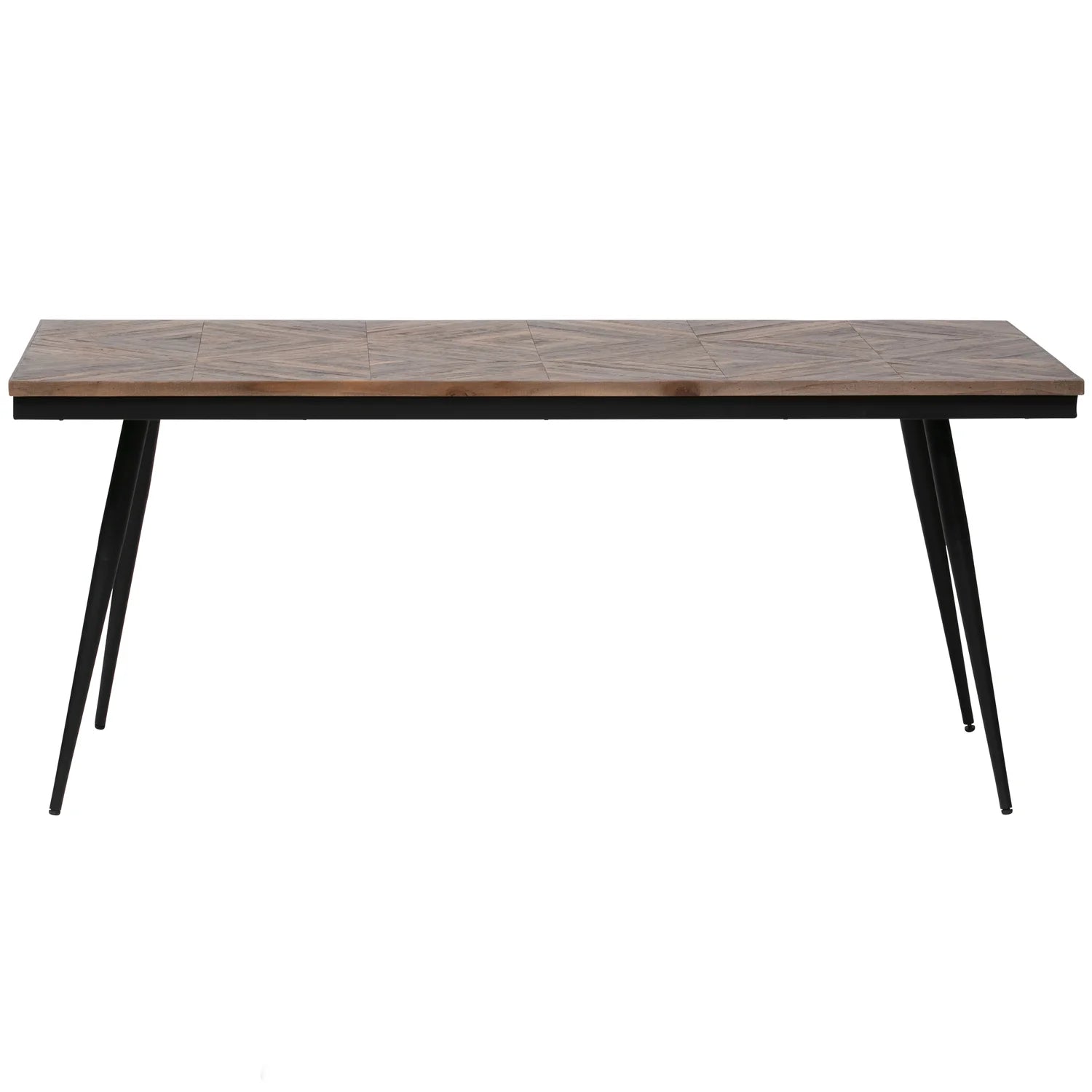 Rhombic table, teen wood with a black metal base