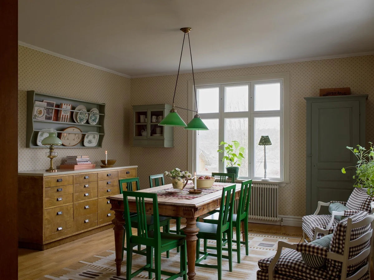 Vlies-Tapete mit geometrischem Muster STELLA in hellbeige mit Gelb