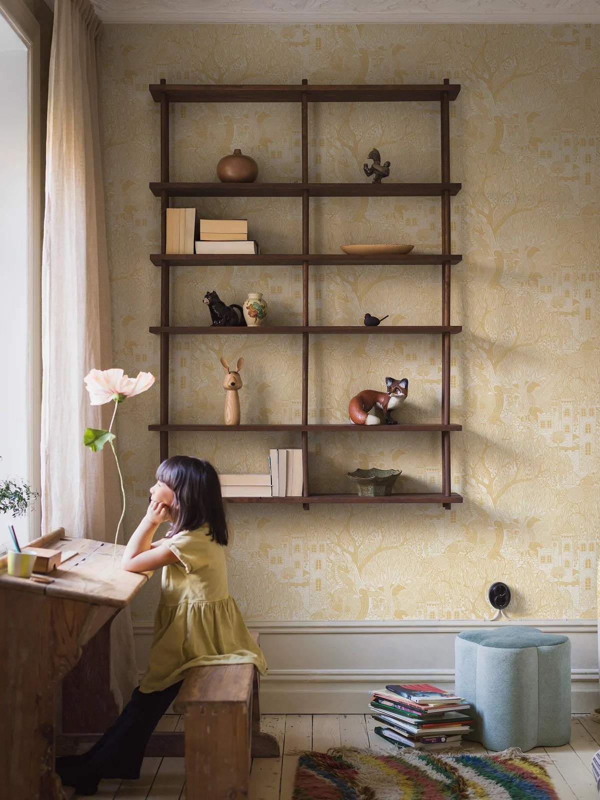 Children's wallpaper with a fairy tale theme KINGDOM OF THE WILLOW yellow