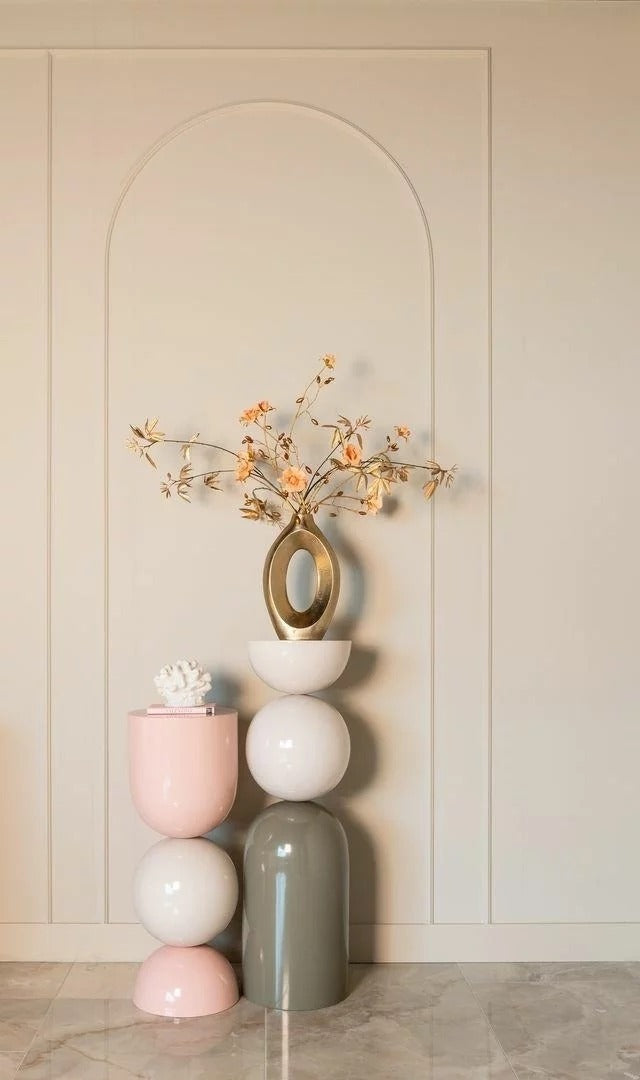 ALVA column pink with beige