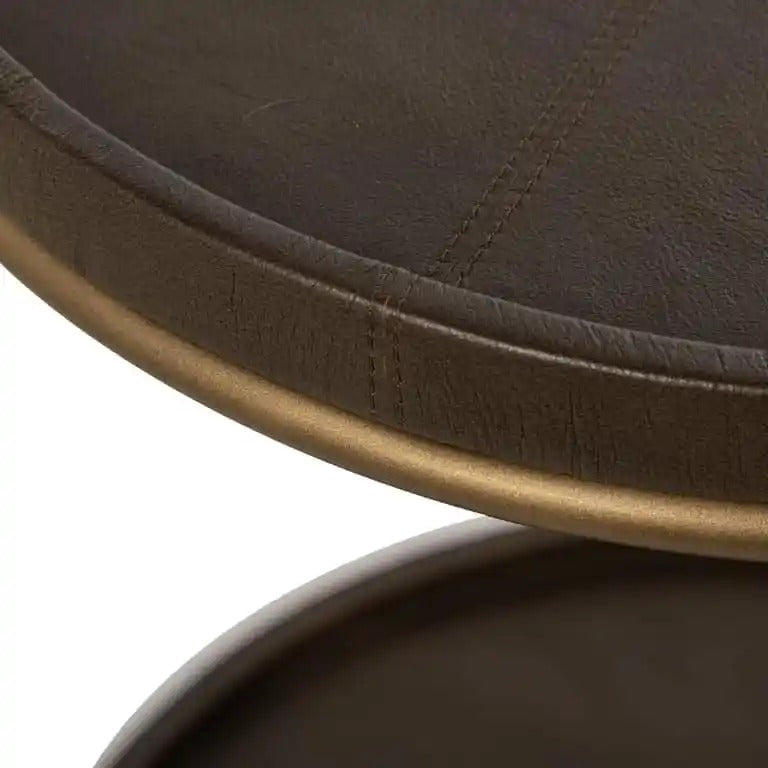 ZILLON brown coffee table with gold