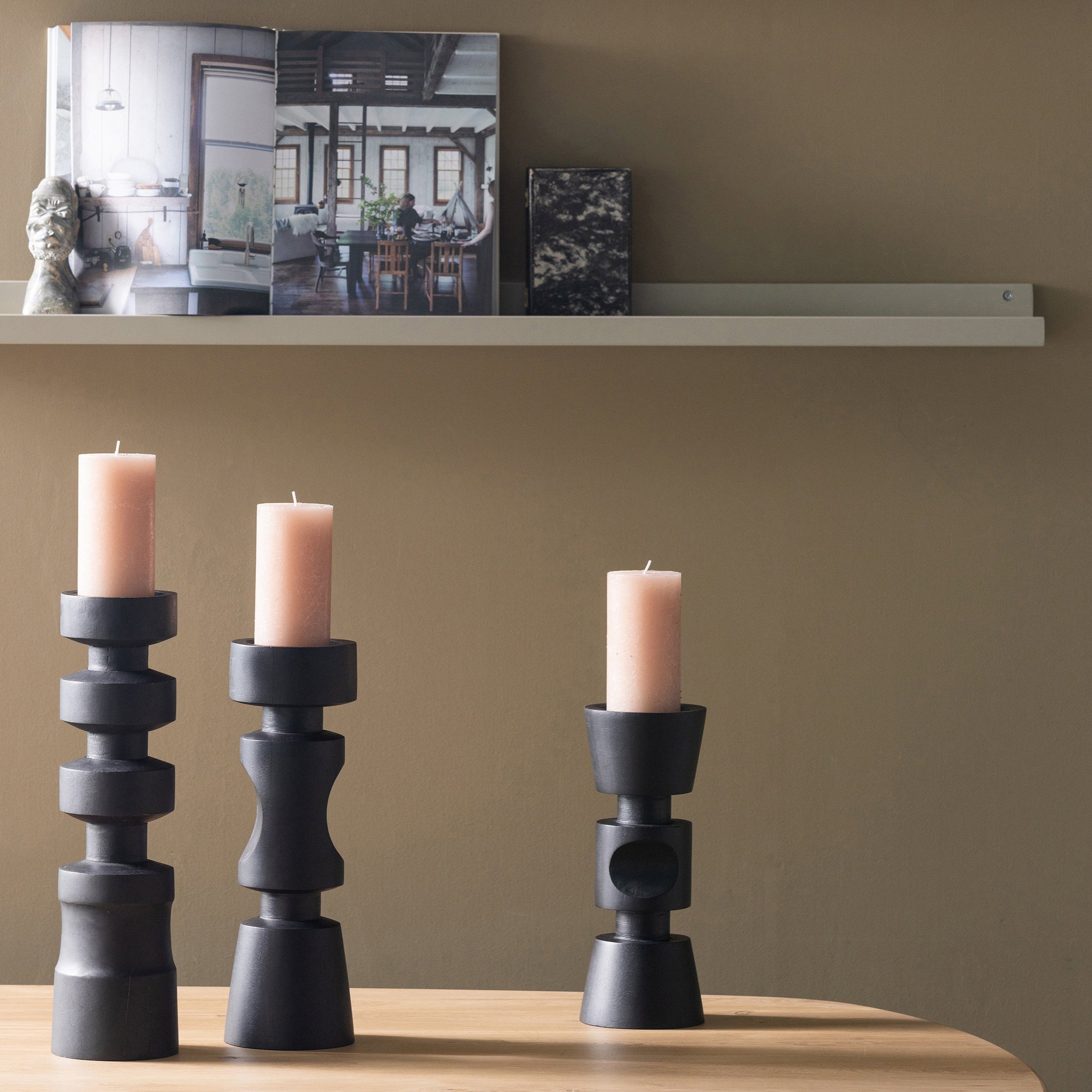Black midi candlestick