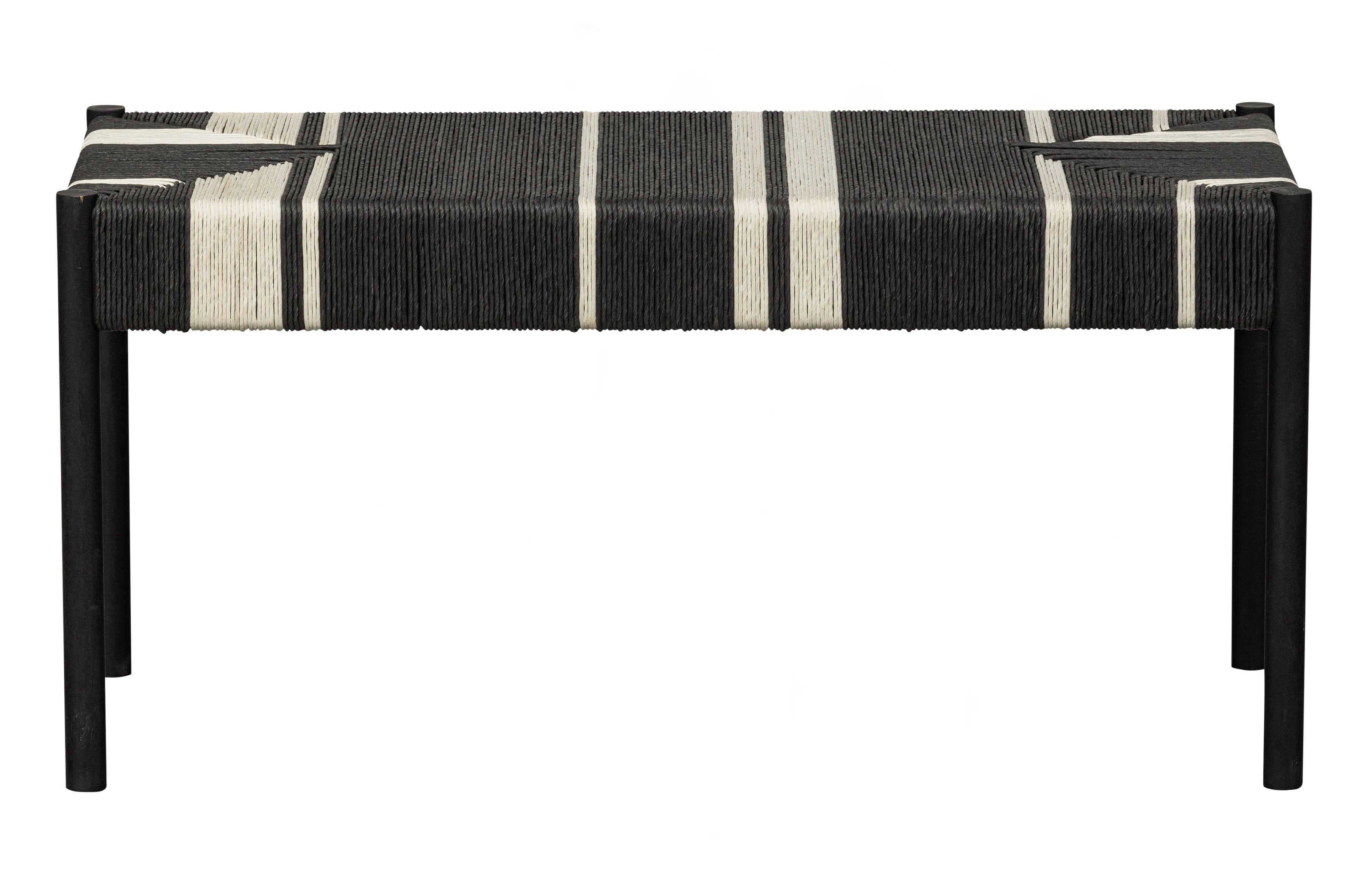 Jessy Bench Mango Wood/Cord Black/White