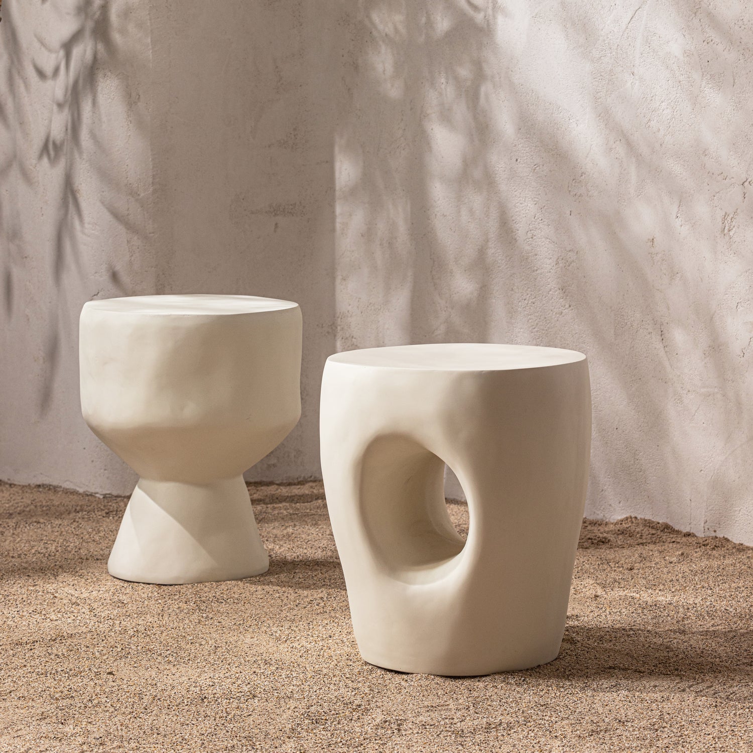 Side table mica cream