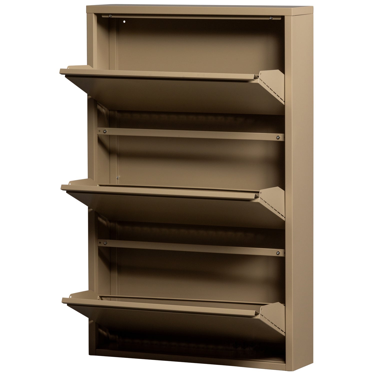 SABINE 3-COMPARTENT SHOE CABINET METAL SAND