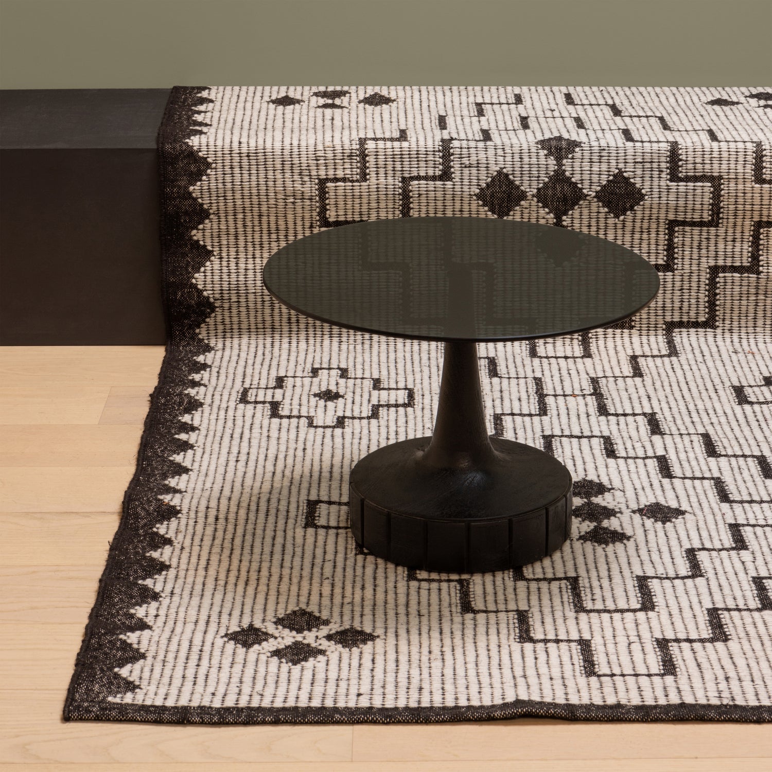 Omari rug wool/jute natural/black 160x230cm