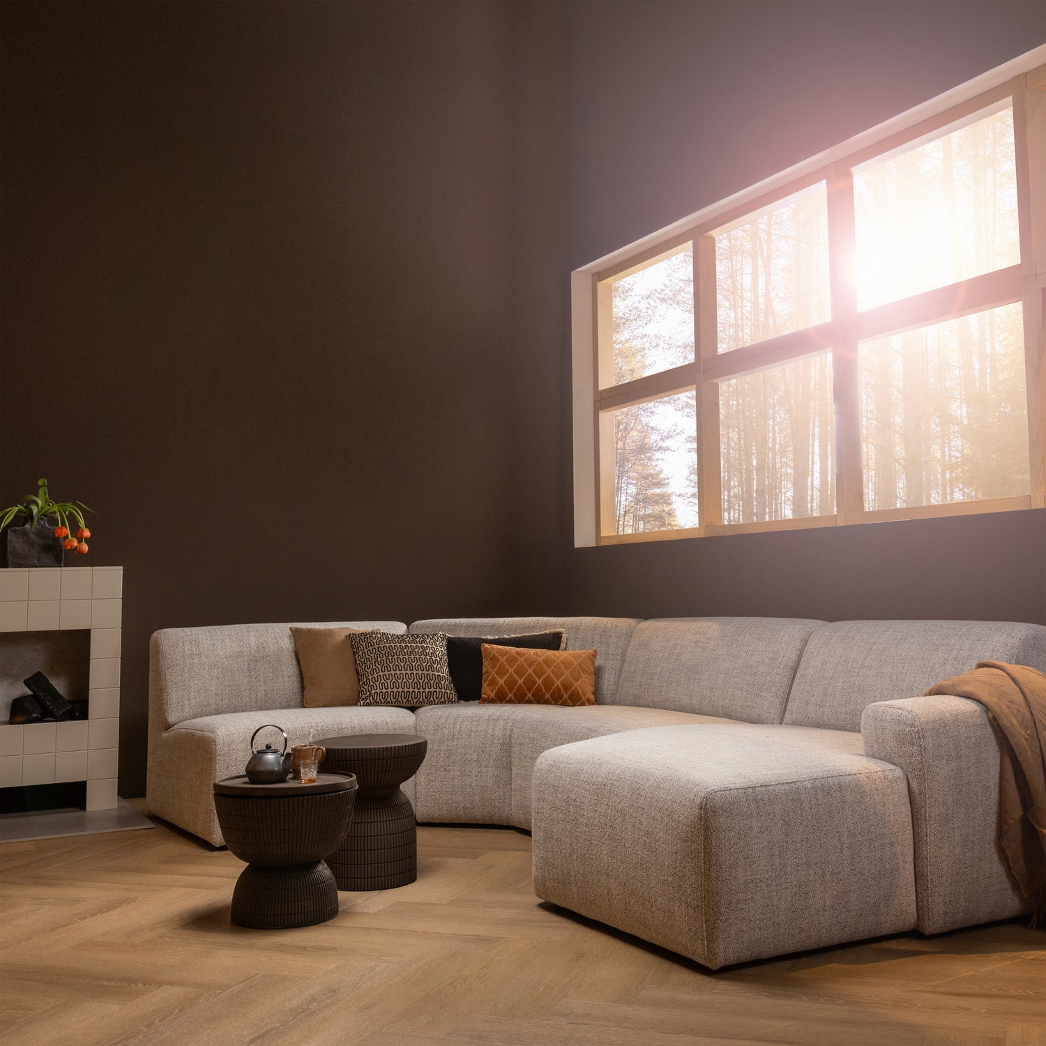 Samson Coffee Table Concrete Look Coffee 44xo37cm