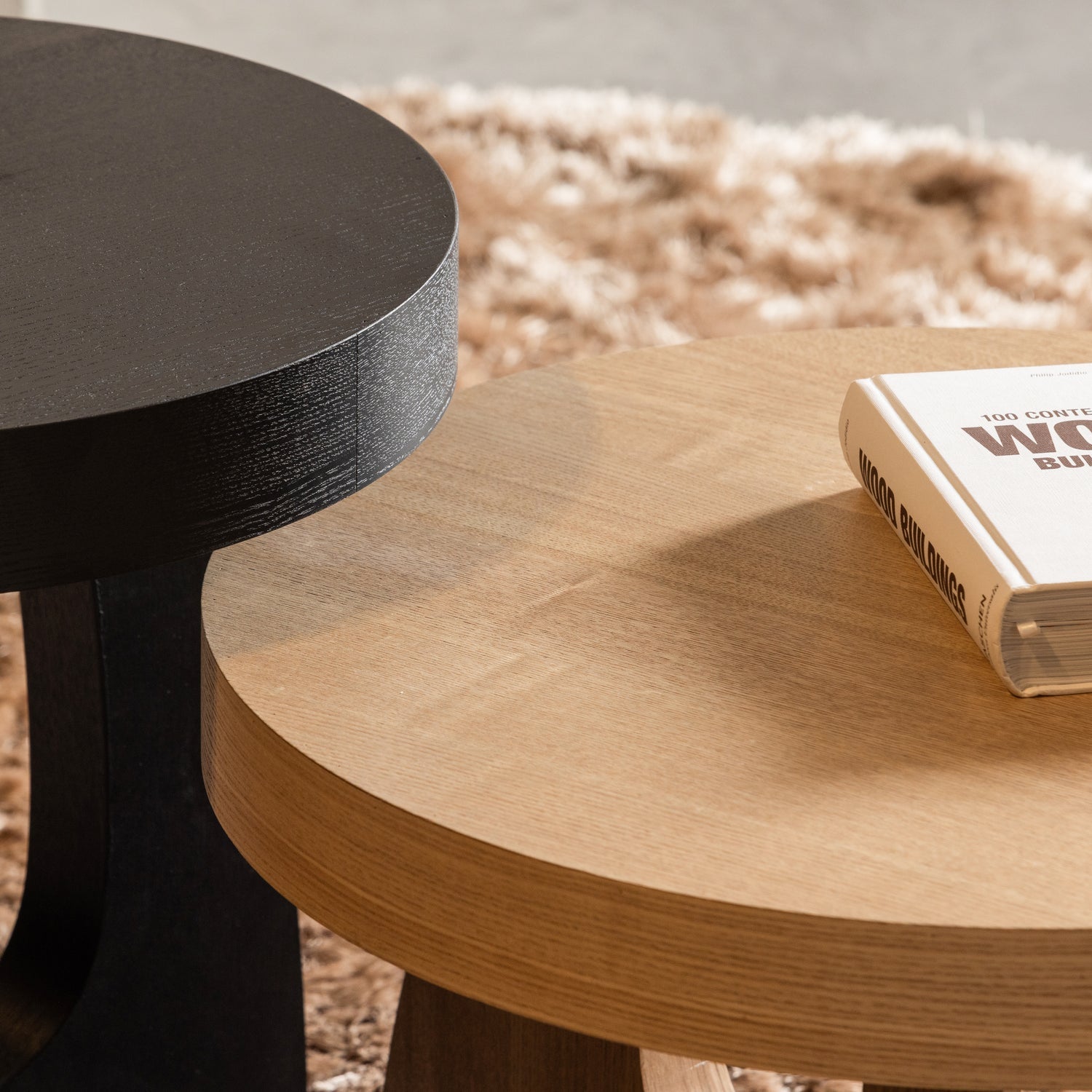 Tala Side Table MDF Veneer Black 45xo45cm