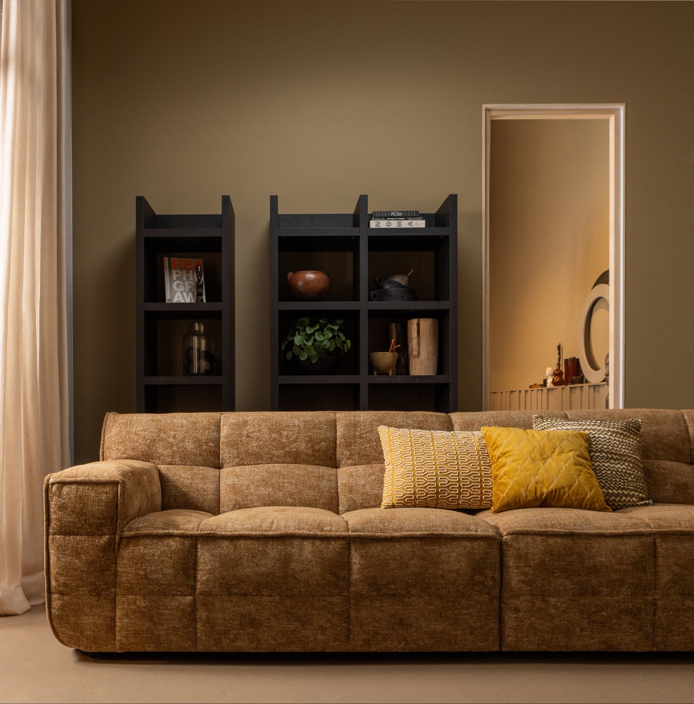 Timor Caramel Melange 4-person sofa