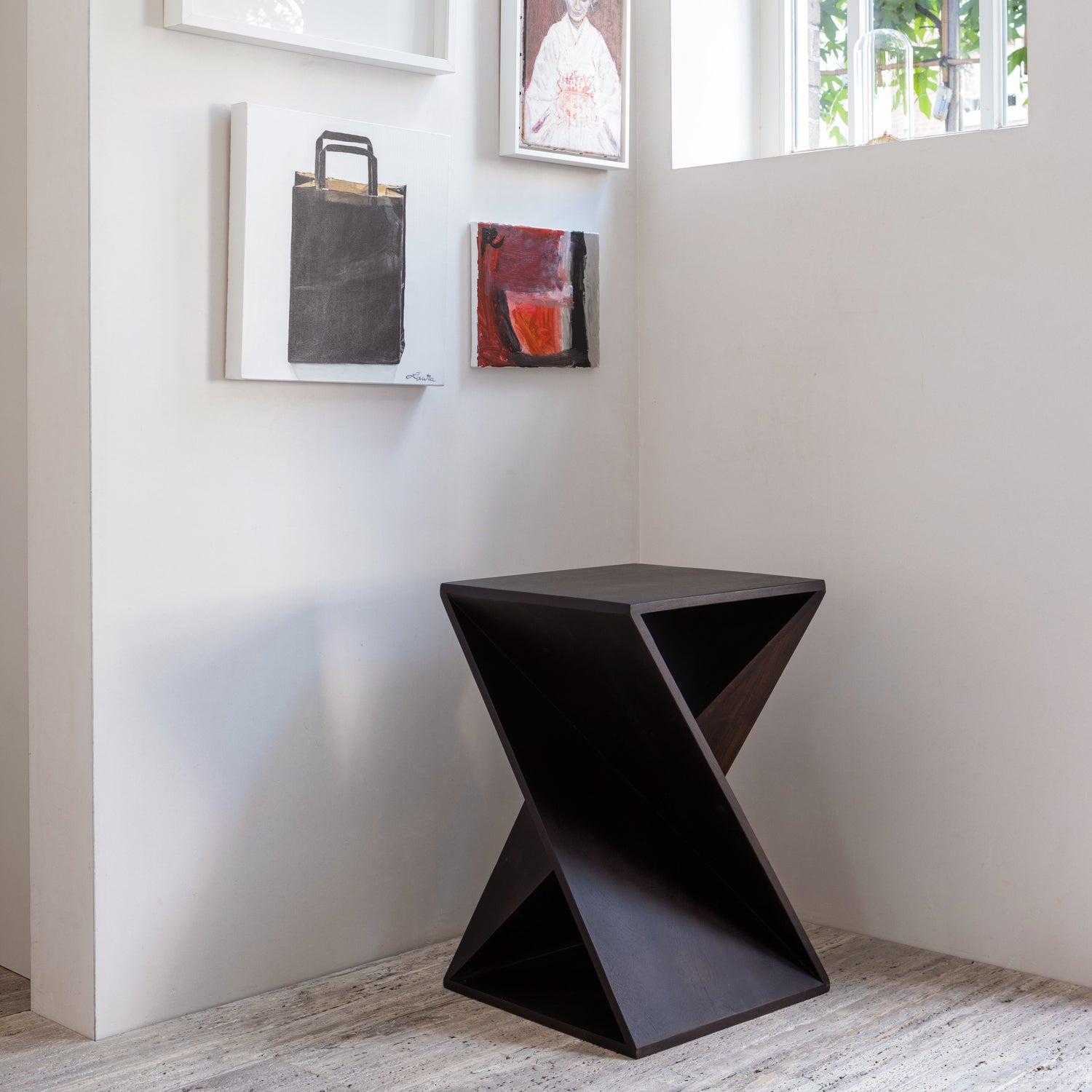 Ikem Side Table Acacia Dark Brown