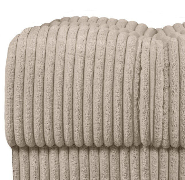 SECOND DATE beige corduroy pouf