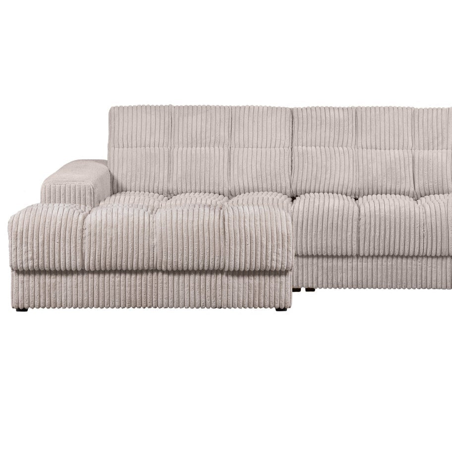 Linksseitige Eckcouch SECOND DATE in cremefarbener Cord-Optik