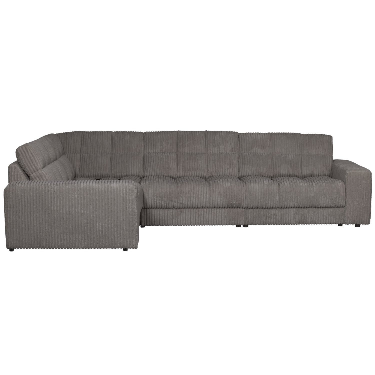 Linksseitiges Ecksofa SECOND DATE grauer Cordstoff