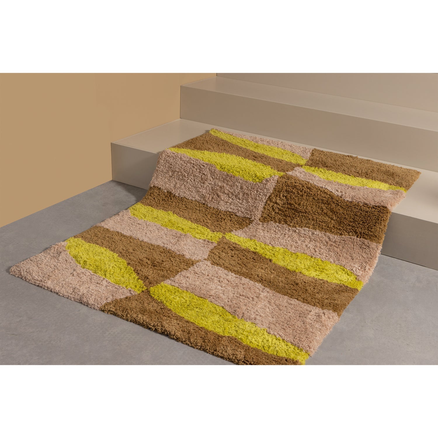 MUSA beige rug with lime green