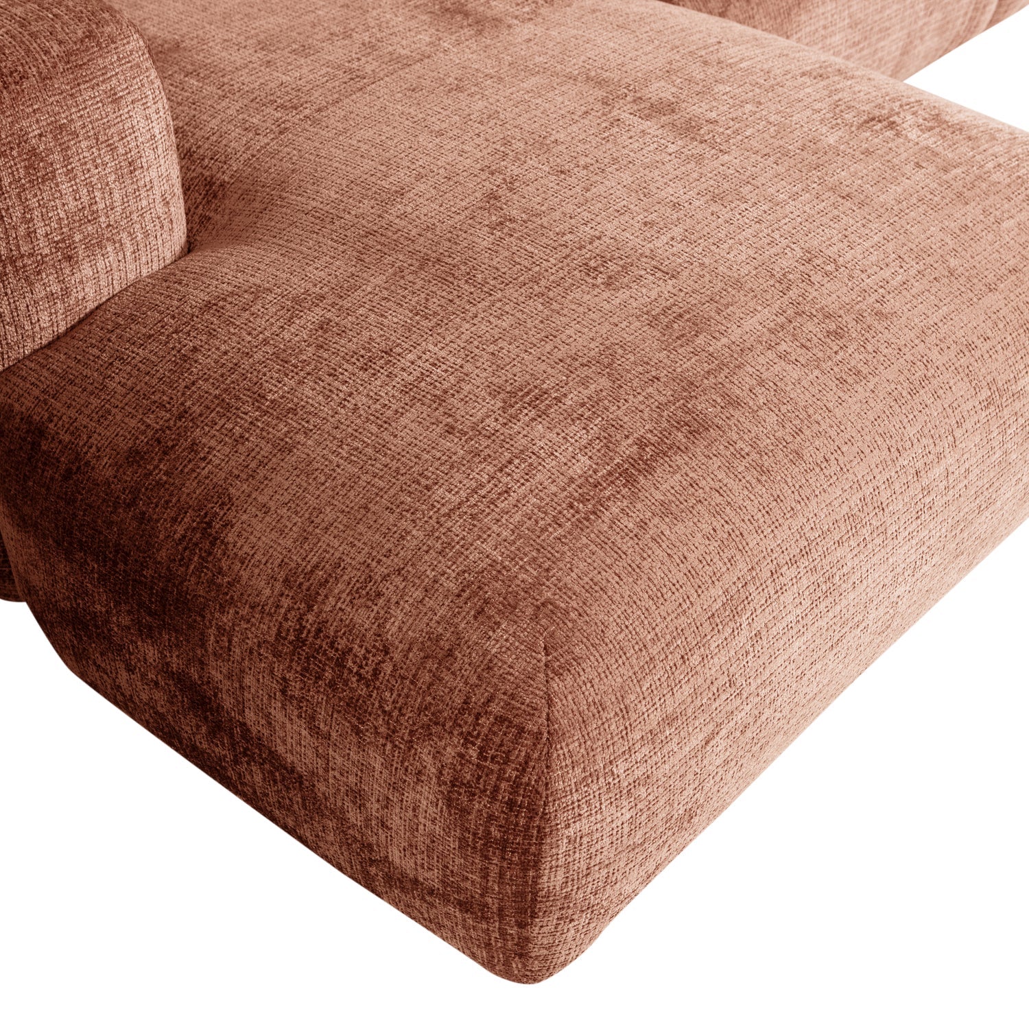 Modularer linksseitiger Ecksofa CLOUD Terrakotta
