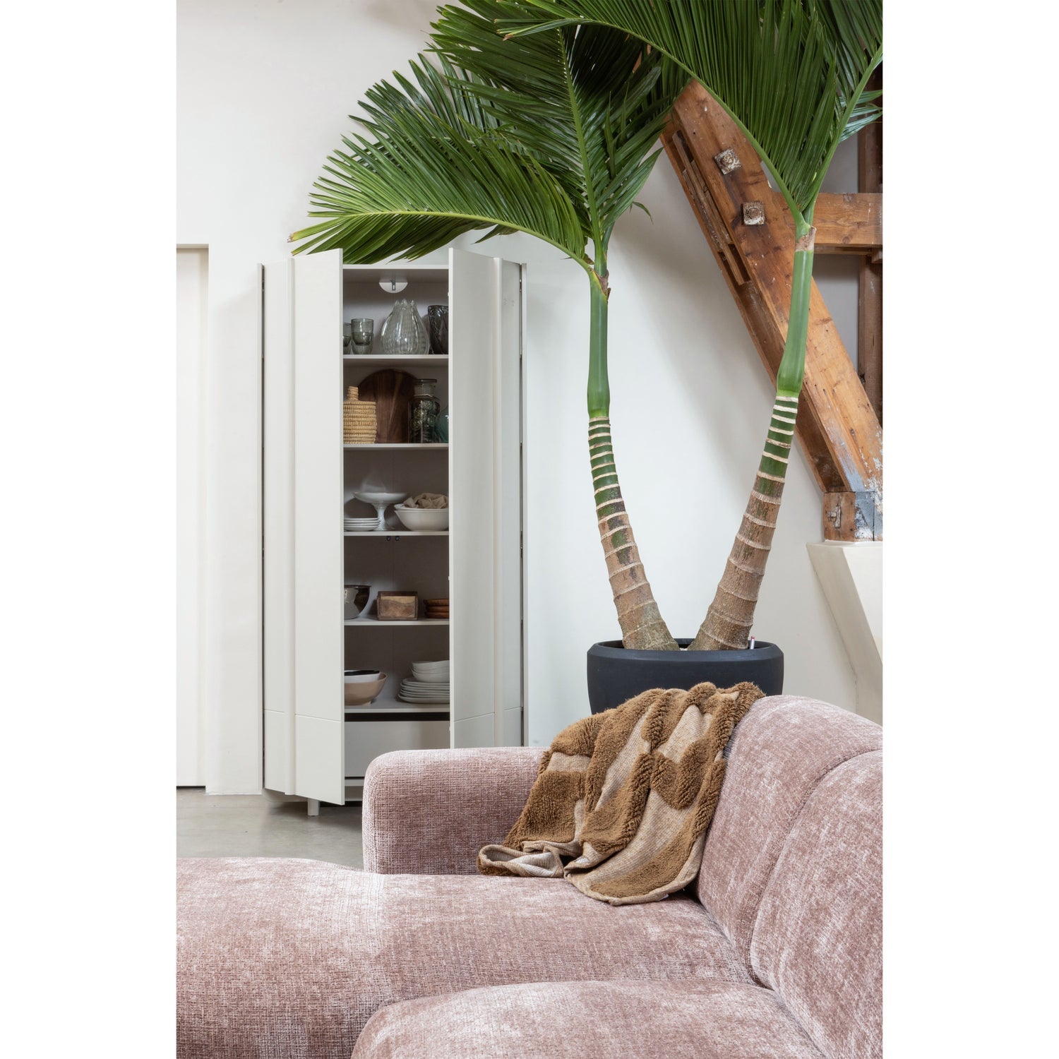 Panorama-Ecksofa rechts CLOUD rosa