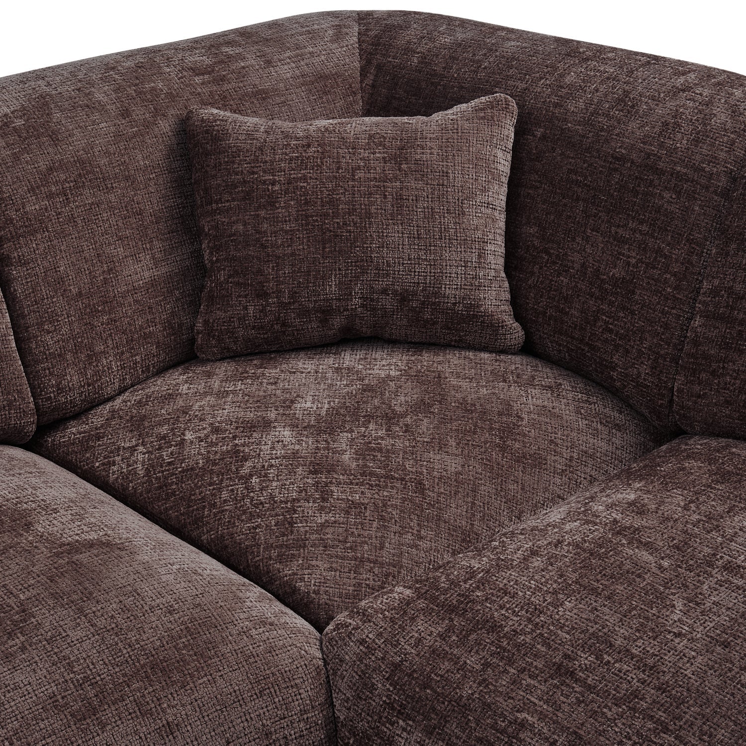 Right-facing panoramic corner sofa CLOUD in brown