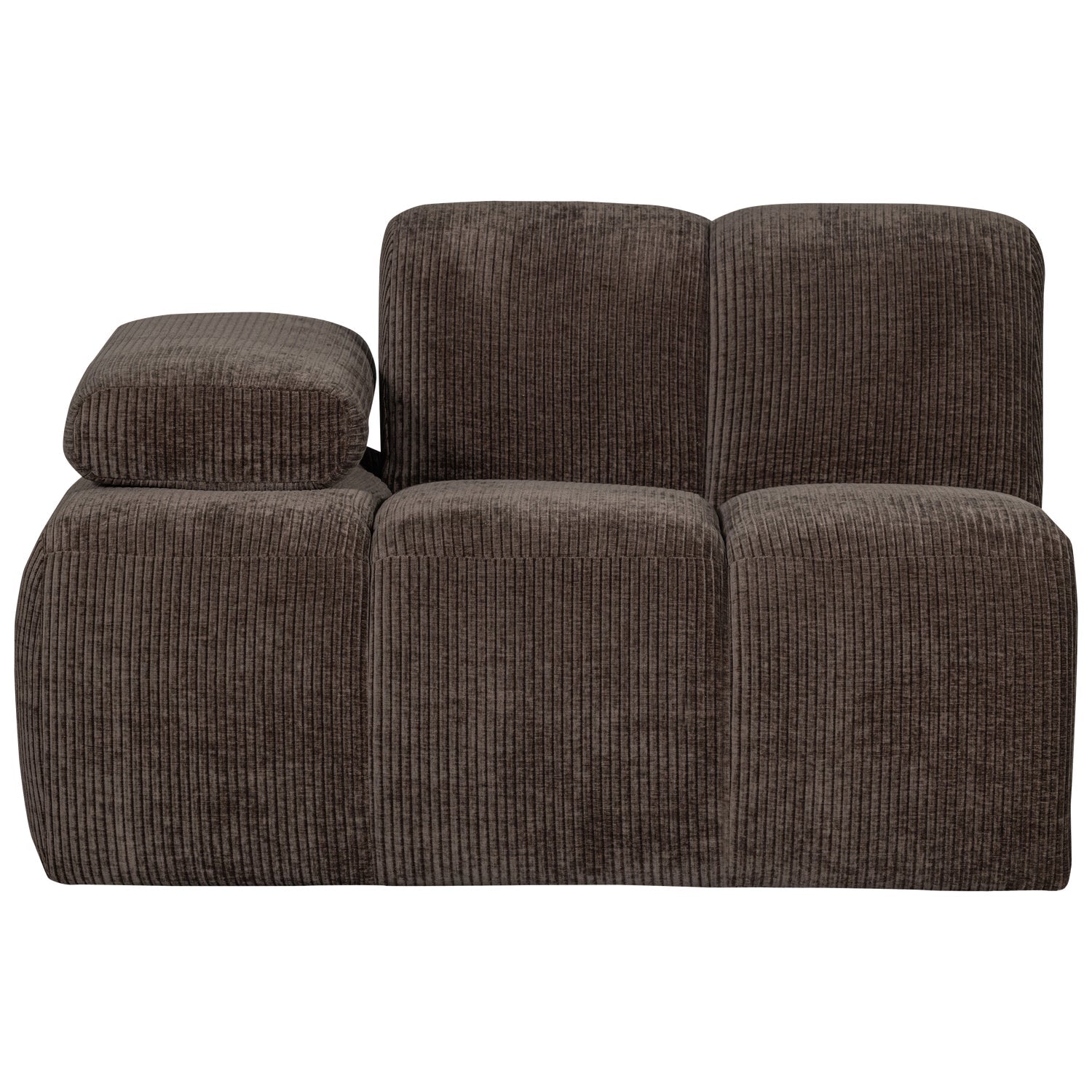 MOJO modular sofa - left-sided single element in dark brown corduroy [Klaudia]