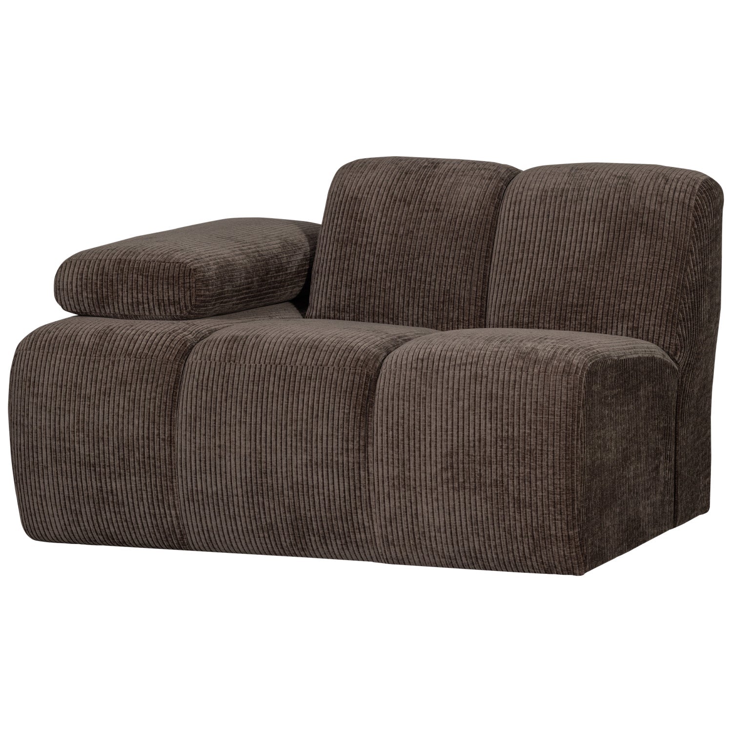 MOJO modular sofa - left-sided single element in dark brown corduroy [Klaudia]