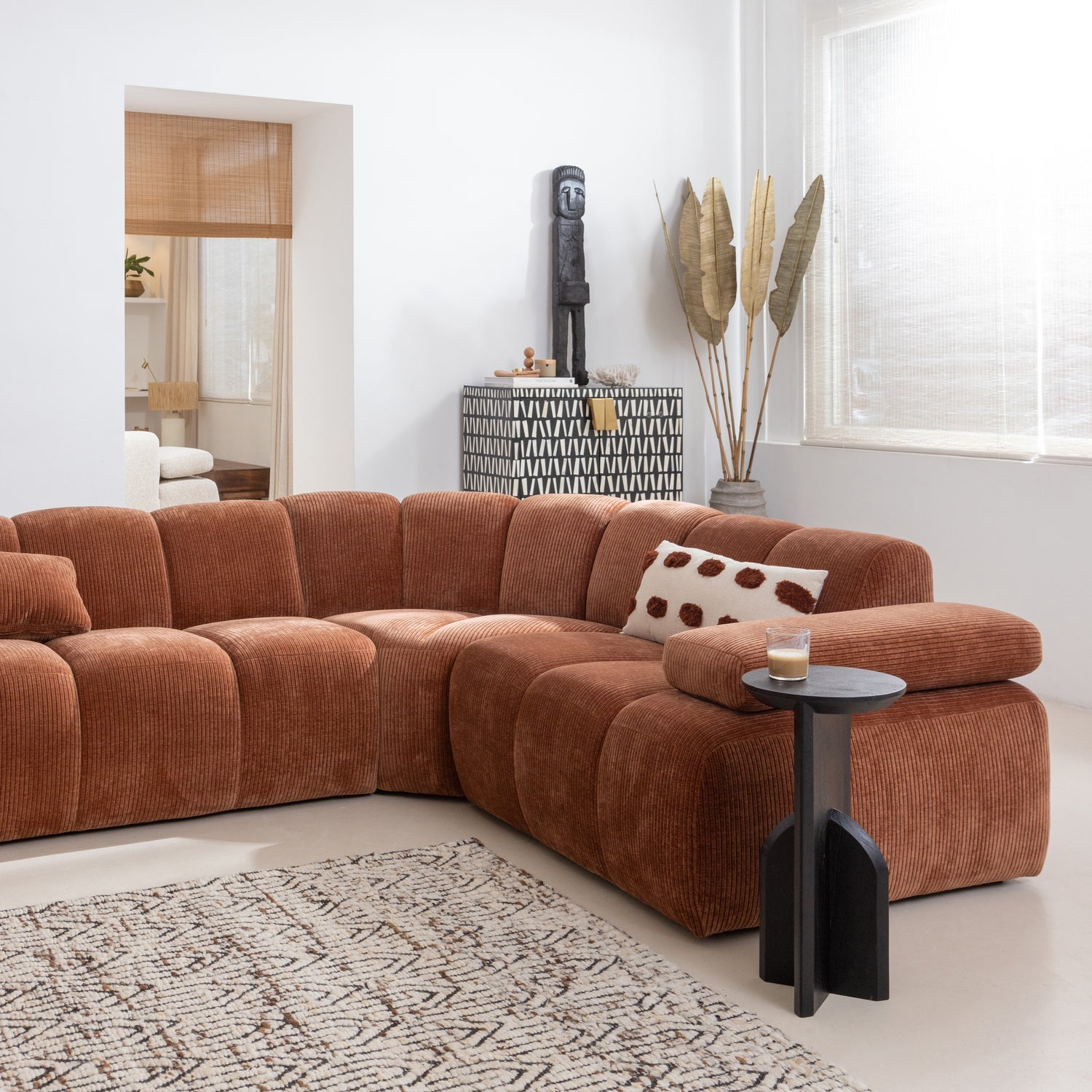 MOJO modular sofa - right-side element brown corduroy