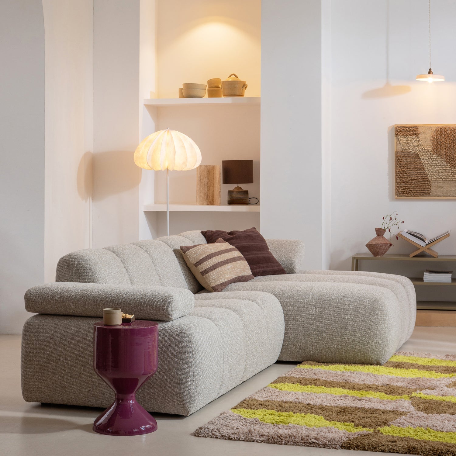 MOJO Modular Sofa - 1.5-Seater Left-Arm Ecru Bouclé Element
